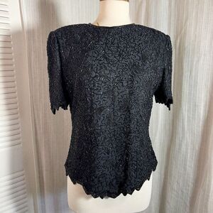 Brillante by J. A. | Women’s | Blouses | L | Vintage Black Detailed Elegant Stru